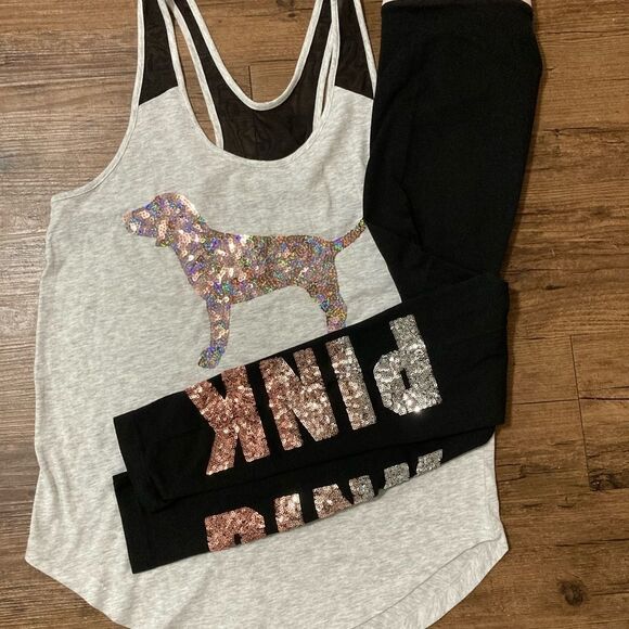 VS PINK IRIDESCENT DOG BLING OUTFIT SET S - Picture 4 of 11